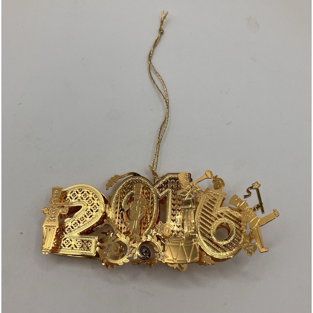 2016 Danbury Mint 23k Gold Electroplated Christmas Tree Ornament With Nutcracker